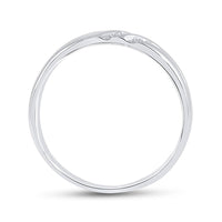 Load image into Gallery viewer, 14kt White Gold Mens Round Diamond Wedding Band Ring 1/8 Cttw
