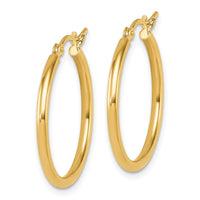 Load image into Gallery viewer, 14K 2x25mm Polished Hoop Earrings
