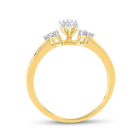 Load image into Gallery viewer, 14kt Yellow Gold Marquise Diamond Bridal Wedding Ring Band Set 1/2 Cttw

