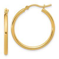 Load image into Gallery viewer, 14K 2x25mm Polished Hoop Earrings
