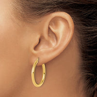 Load image into Gallery viewer, 14K Polished 3mm Hoop Earrings
