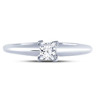 Load image into Gallery viewer, 14kt White Gold Womens Princess Diamond Solitaire Bridal Wedding Engagement Ring 1/3 Cttw
