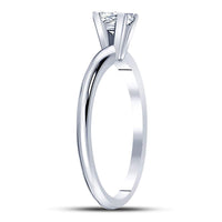 Load image into Gallery viewer, 14kt White Gold Womens Princess Diamond Solitaire Bridal Wedding Engagement Ring 1/3 Cttw
