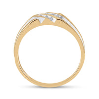 Load image into Gallery viewer, 10kt Two-tone Gold Mens Round Diamond Wedding Band Ring 1/8 Cttw
