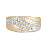 Load image into Gallery viewer, 10kt Yellow Gold Mens Round Diamond Wedding Band Ring 1/4 Cttw
