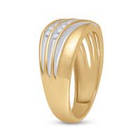 Load image into Gallery viewer, 10kt Yellow Gold Mens Round Diamond Wedding Band Ring 1/4 Cttw
