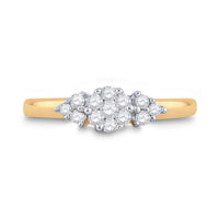 Load image into Gallery viewer, 14kt Yellow Gold Womens Round Diamond Cluster Fashion Ring 1/4 Cttw
