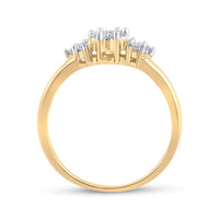 Load image into Gallery viewer, 14kt Yellow Gold Womens Round Diamond Cluster Fashion Ring 1/4 Cttw
