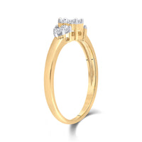 Load image into Gallery viewer, 14kt Yellow Gold Womens Round Diamond Cluster Fashion Ring 1/4 Cttw
