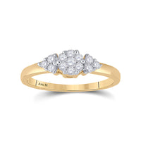 Load image into Gallery viewer, 14kt Yellow Gold Womens Round Diamond Cluster Fashion Ring 1/4 Cttw
