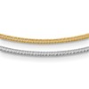 14K Two-tone D/C Reversible 2mm Adjustable Omega Necklace