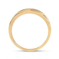 Load image into Gallery viewer, 14kt Yellow Gold Mens Round Diamond Wedding Band Ring 1/12 Cttw
