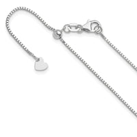 Load image into Gallery viewer, 14K White Gold Adjustable .9mm Box Chain
