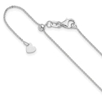 Load image into Gallery viewer, 14K White Gold Adjustable 1.2mm Flat Cable Chain
