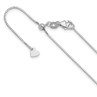 Load image into Gallery viewer, 14K White Gold Adjustable .8mm Box Chain
