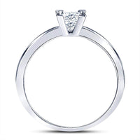 Load image into Gallery viewer, 14kt White Gold Womens Princess Diamond Solitaire Bridal Wedding Engagement Ring 3/8 Cttw

