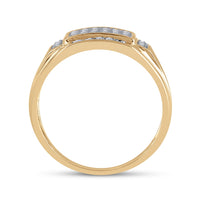 Load image into Gallery viewer, 10kt Yellow Gold Mens Round Diamond Square Cluster Ring 1/3 Cttw
