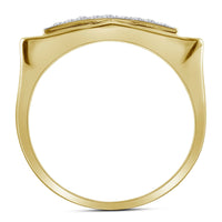 Load image into Gallery viewer, 10kt Yellow Gold Mens Round Diamond Rectangle Cluster Ring 1/2 Cttw
