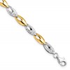 14K Two-tone Polished and Diamond-cut Fancy Link Bracelet