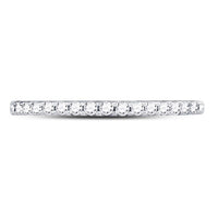 Load image into Gallery viewer, 14kt White Gold Womens Round Diamond Wedding Single Row Band 1/6 Cttw
