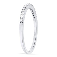 Load image into Gallery viewer, 14kt White Gold Womens Round Diamond Wedding Single Row Band 1/6 Cttw
