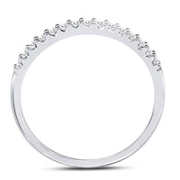 Load image into Gallery viewer, 14kt White Gold Womens Round Diamond Wedding Single Row Band 1/6 Cttw
