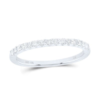 Load image into Gallery viewer, 14kt White Gold Womens Round Diamond Wedding Single Row Band 1/6 Cttw
