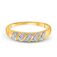 Load image into Gallery viewer, 10kt Yellow Gold His Hers Round Diamond Cluster Matching Wedding Set 1/10 Cttw
