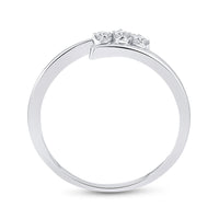 Load image into Gallery viewer, 10kt White Gold Womens Round Diamond 3-stone Promise Ring 1/10 Cttw
