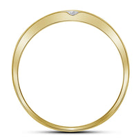 Load image into Gallery viewer, 14kt Yellow Gold Mens Round Diamond Wedding Band Ring 1/8 Cttw
