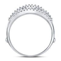 Load image into Gallery viewer, 14kt White Gold Womens Round Diamond Ring Guard Wrap Enhancer Wedding Band 1/4 Cttw
