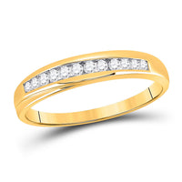 Load image into Gallery viewer, 14kt Yellow Gold His Hers Round Diamond Cluster Matching Wedding Set 1/2 Cttw

