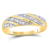 Load image into Gallery viewer, 10kt Yellow Gold His Hers Round Diamond Square Matching Wedding Set 1/3 Cttw
