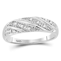 Load image into Gallery viewer, 10kt White Gold His Hers Round Diamond Square Matching Wedding Set 1/3 Cttw

