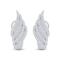 Load image into Gallery viewer, 14kt White Gold Womens Round Diamond French-Clip Hoop Earrings 1-1/3 Cttw
