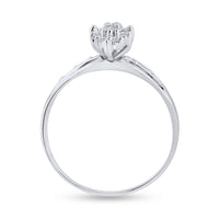 Load image into Gallery viewer, Sterling Silver Womens Round Diamond Cluster Ring 1/10 Cttw
