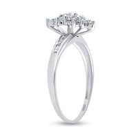 Load image into Gallery viewer, Sterling Silver Womens Round Diamond Cluster Ring 1/10 Cttw
