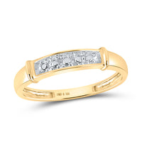 Load image into Gallery viewer, Yellow-tone Sterling Silver His Hers Round Diamond Matching Wedding Set 1/20 Cttw
