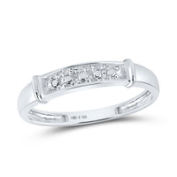Load image into Gallery viewer, Sterling Silver His Hers Round Diamond Solitaire Matching Wedding Set 1/20 Cttw
