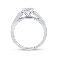 Load image into Gallery viewer, 14kt White Gold Princess Diamond Bridal Wedding Ring Band Set 1/2 Cttw
