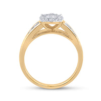 Load image into Gallery viewer, 14kt Yellow Gold Princess Diamond Bridal Wedding Ring Band Set 1 Cttw
