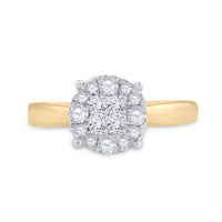 Load image into Gallery viewer, 14kt Yellow Gold Princess Diamond Bridal Wedding Engagement Ring 1/2 Cttw
