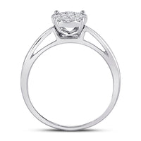 Load image into Gallery viewer, 14kt White Gold Princess Diamond Cluster Bridal Wedding Engagement Ring 1/4 Cttw
