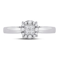 Load image into Gallery viewer, 14kt White Gold Princess Diamond Cluster Bridal Wedding Engagement Ring 1/4 Cttw
