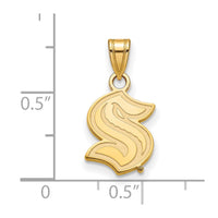 Load image into Gallery viewer, 10k Gold NHL LogoArt Seattle Kraken Small Pendant
