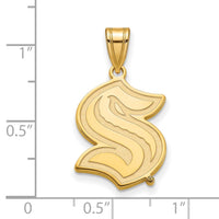 Load image into Gallery viewer, 14k Gold NHL LogoArt Seattle Kraken Large Pendant
