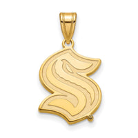 Load image into Gallery viewer, 10k Gold NHL LogoArt Seattle Kraken Large Pendant
