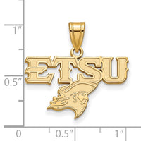 Load image into Gallery viewer, 14K Gold LogoArt East Tennessee State U. Medium Pendant
