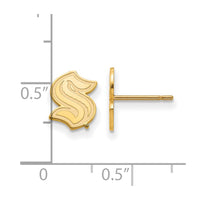 Load image into Gallery viewer, 14k Gold NHL LogoArt Seattle Kraken XS Post Earrings
