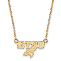 Load image into Gallery viewer, 14K Gold LogoArt East Tennessee State U. Small Necklace
